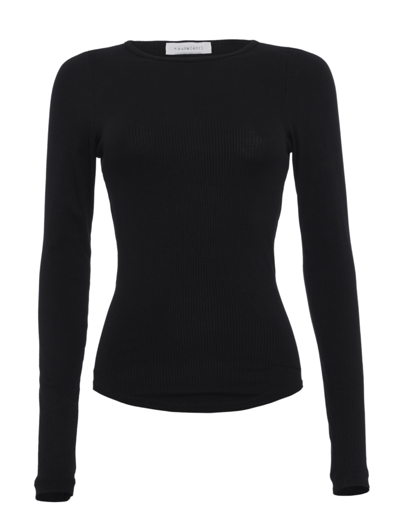 Lexx Back Open Ribbed Knit Top – Black – h a u t e [ ó t t ]